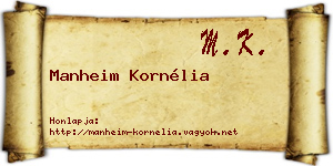 Manheim Kornélia névjegykártya